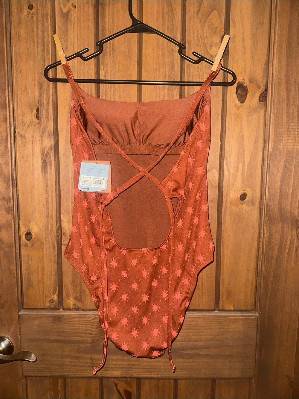 Target Rust Orange Starburst One-Piece Swimsuit - Girls